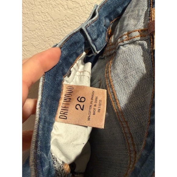 Driftwood Jackie Embroidered Floral Jeans Womens Sz 26 Slim Leg boho Denim 2143 - Picture 6 of 8